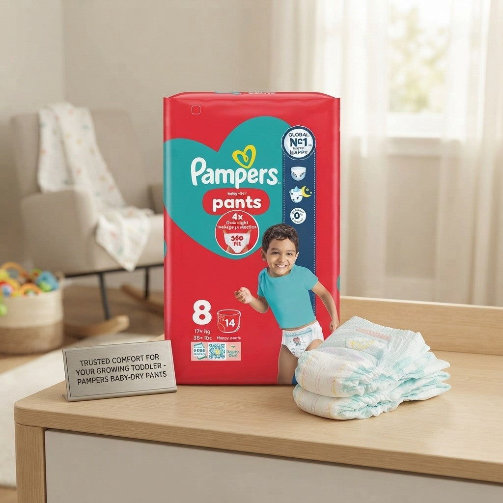 4x Pampers Baby-Dry Nappy Pants Size 8-14 Pack Case of 4 Multi Pack