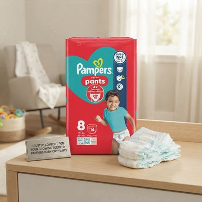 4x Pampers Baby-Dry Nappy Pants Size 8-14 Pack Case of 4 Multi Pack