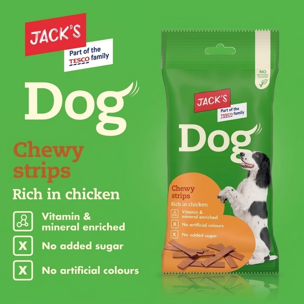 150g x 15 Packs Jack's Dog Chewy Strips Rich in Chicken Dog Treats Snack Pack