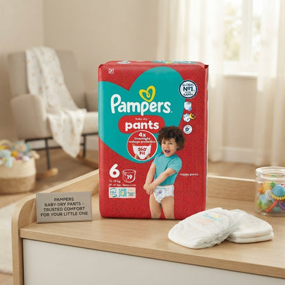 4x Pampers Baby-Dry Nappy Pants Size 6 19 Pack Case of 4 Multi Pack