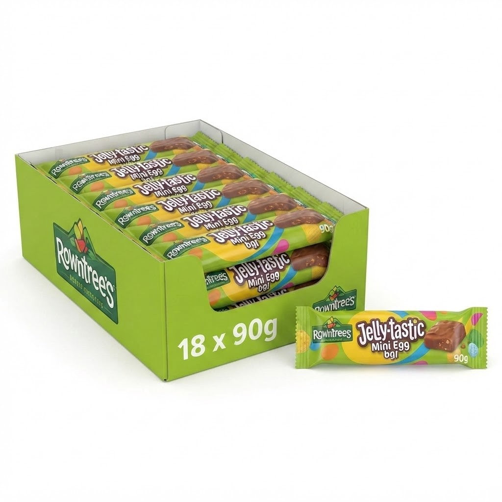 90g x 18 Rowntree's Jellytastic Mini Egg Chocolate Sharing Bar Bulk Box