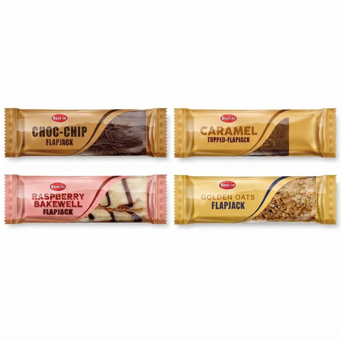 85g x 12 | Best-In Flapjack-Caramel, Choc Chip, Golden Oats,orRaspberry Bakewell