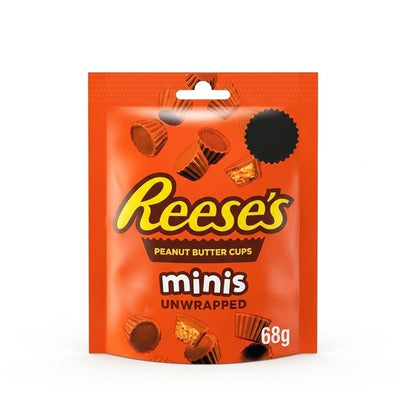 Reese's Minis & Pieces Hanging Bag 68g x 16 Pack Peanut Butter Chocolate Bulk