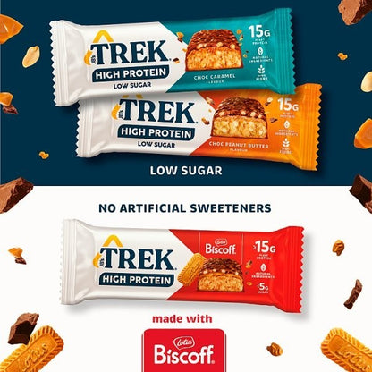 12x 55g TREK High Protein Biscoff Bars Vegan & High Fibre
