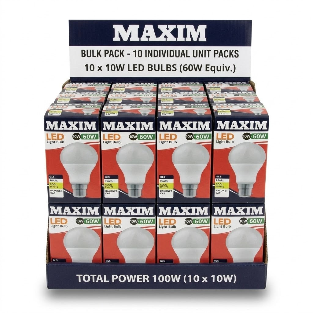 Maxim Led Pearl Bulbs 10 x 60W - Bulk buy