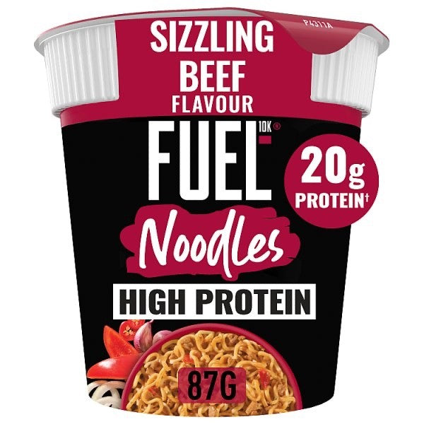 87g x 8 FUEL10K High Protein Instant Noodles Pot Sizzling Beef & Roast Chicken