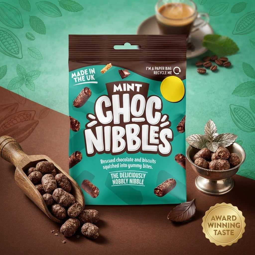 12 x 135g Choc Nibbles Mint Deliciously Nobbly Nibble Bulk Box