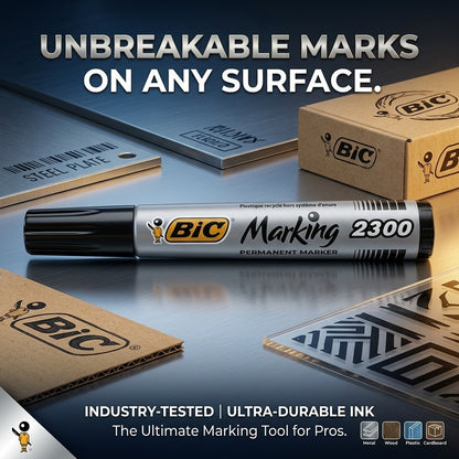 BIC Marking 2300 Permanent Marker Chisel Tip Black - Box of 12