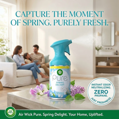 6 x Air Wick Pure Spring Delight Room Spray 250ml No Water Wet Spray