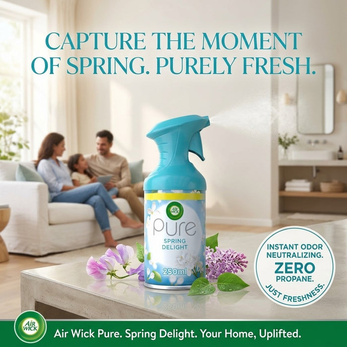 6 x Air Wick Pure Spring Delight Room Spray 250ml No Water Wet Spray