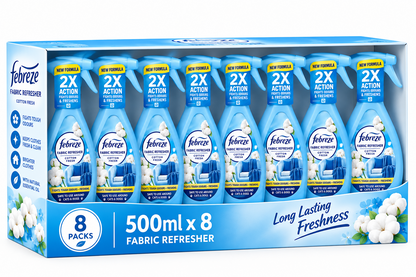 500ML X 8 Febreze Fabric Freshener Spray Cotton Fresh