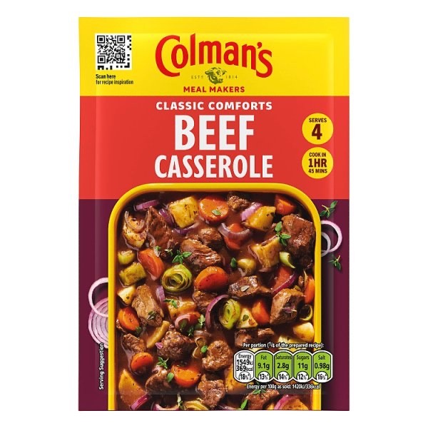 10 x 40g Colman's Classic Comforts Beef Casserole Recipe Mix - Bulk Buy