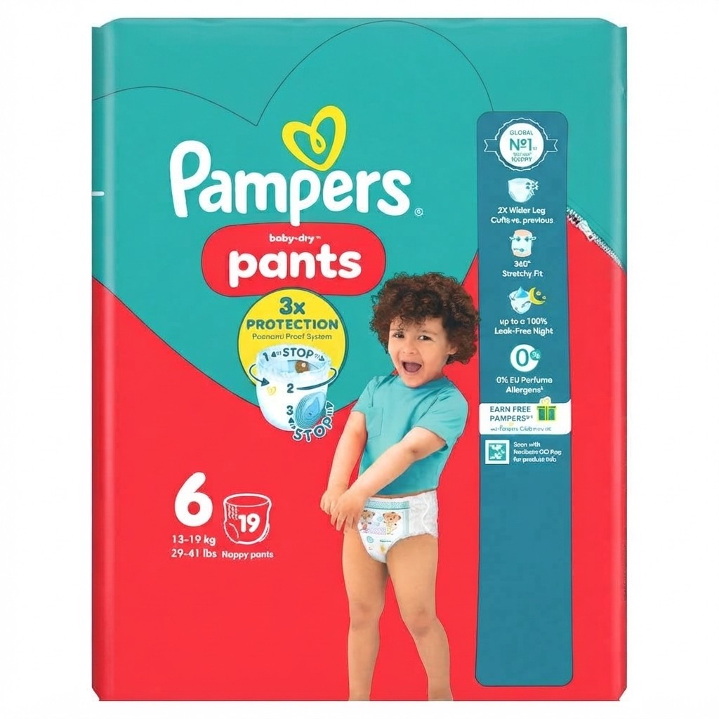 4x 19s Pampers Baby-Dry Nappy Pants Size 6 3x Protection System