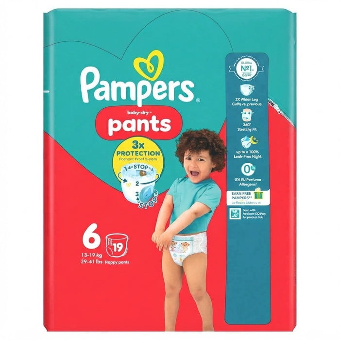4x 19s Pampers Baby-Dry Nappy Pants Size 6 3x Protection System