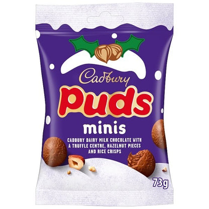 22 x 73g Cadbury Mini Puds Chocolate Bag Festive Christmas Hazelnut Sweets