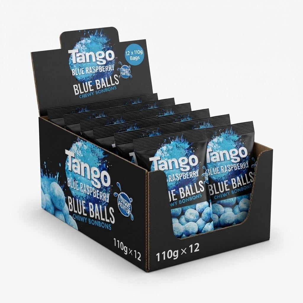 110g × 12 Pack Tango Blue Raspberry Blue Balls Chewy Bon Bons Candy