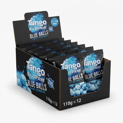 110g × 12 Pack Tango Blue Raspberry Blue Balls Chewy Bon Bons Candy