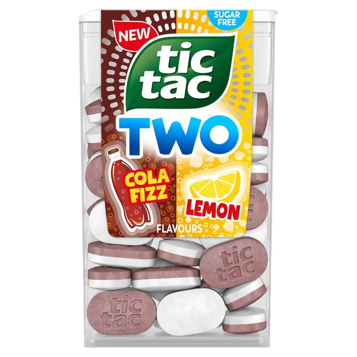 38.5g x 16 Tic Tac Two Cola Fizz & Lemon Flavours Sugar Free Mints 38.5g Bulk