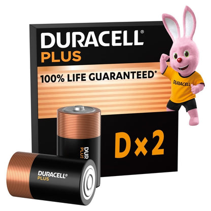 2x Duracell Plus D Batteries 2 Pack Bulk Lot 10 Packs 20 Total 1.5V