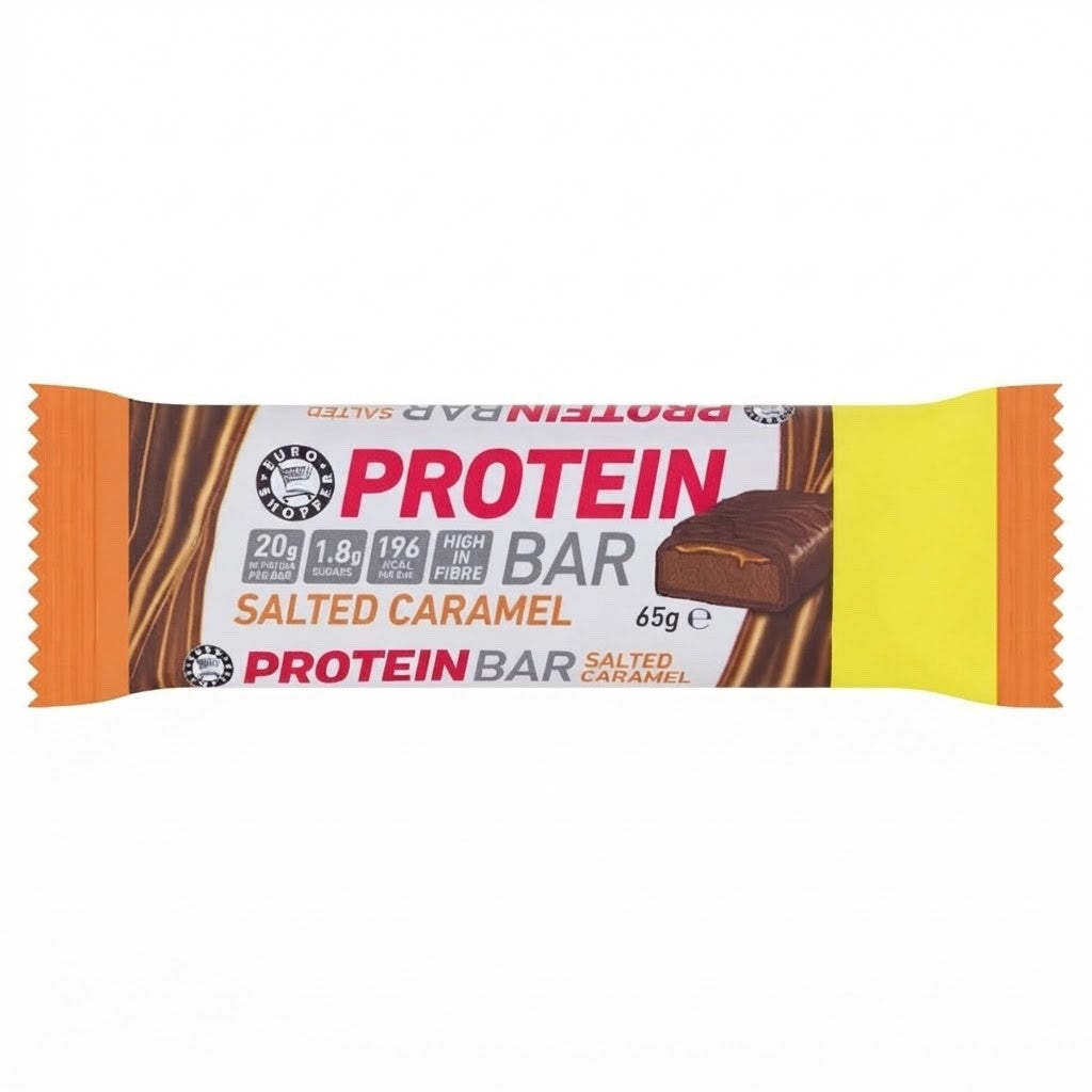 12 x 65g Euro Shopper Protein Bars Box - Chocolate Peanut & Salted Caramel