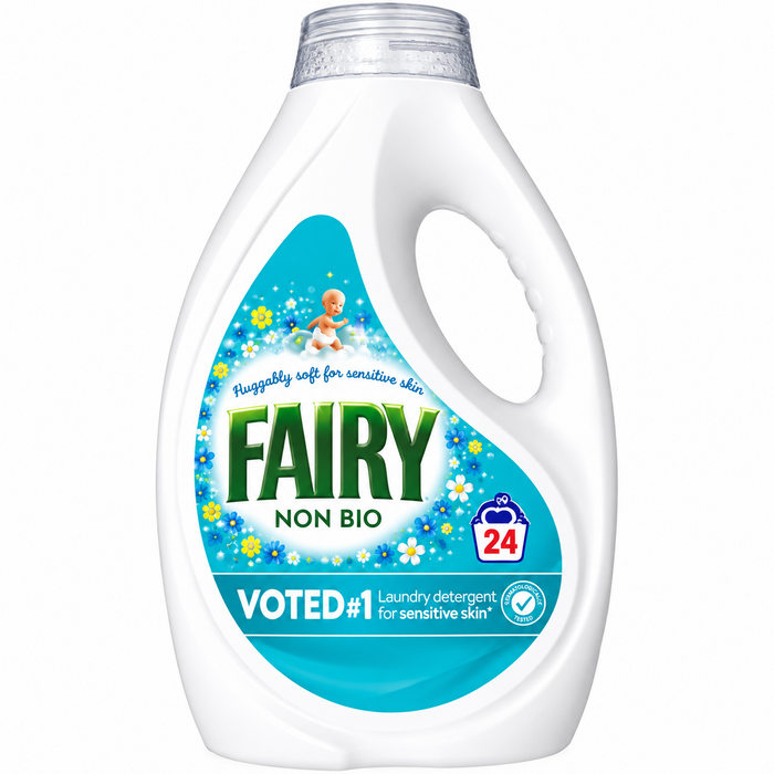 24Wash × 4 Fairy Non Bio Laundry Liquid Detergent Sensitive Skin Washing Liquid