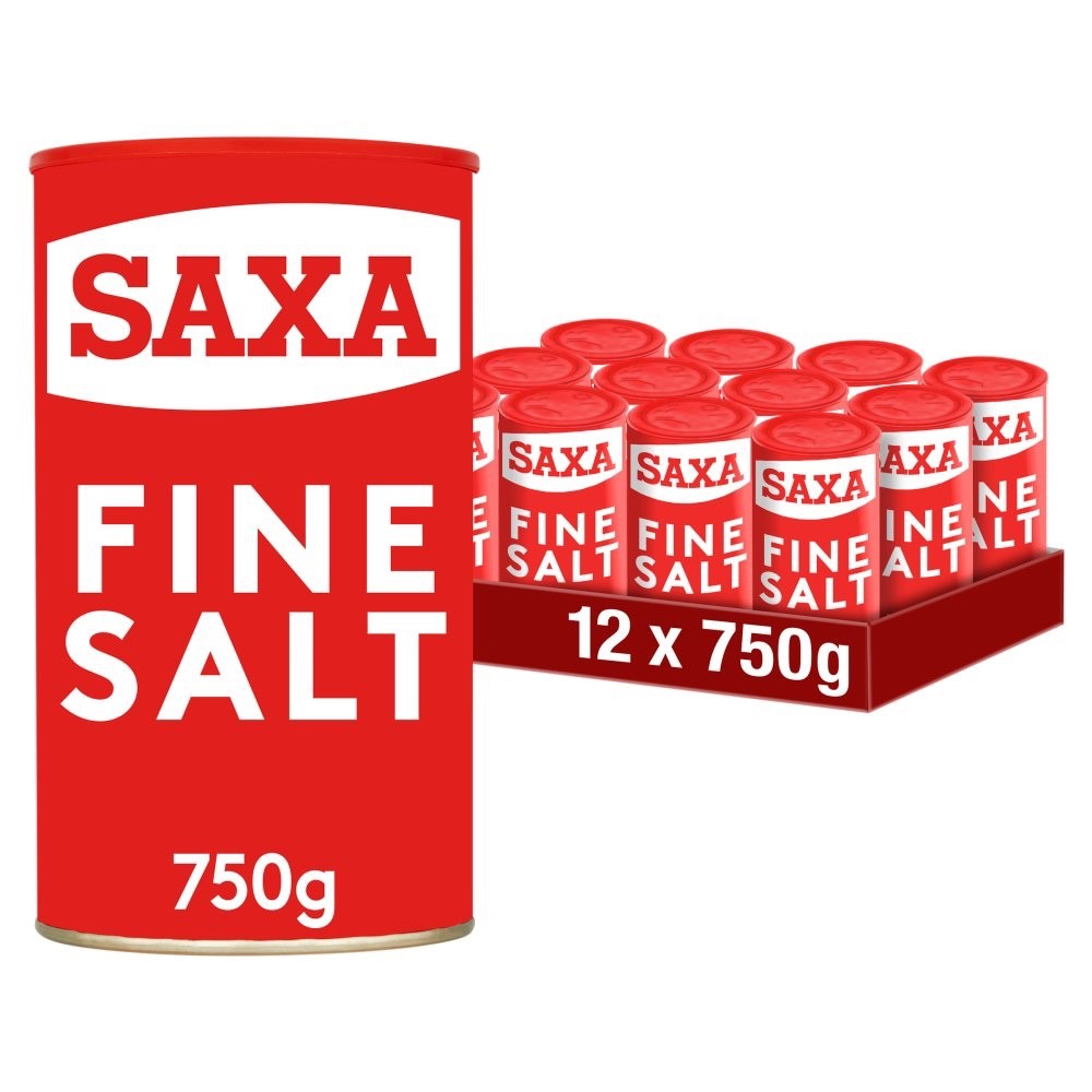 750g × 12 Pack Saxa Fine Salt Premium Table & Cooking Seasoning Fine Salt