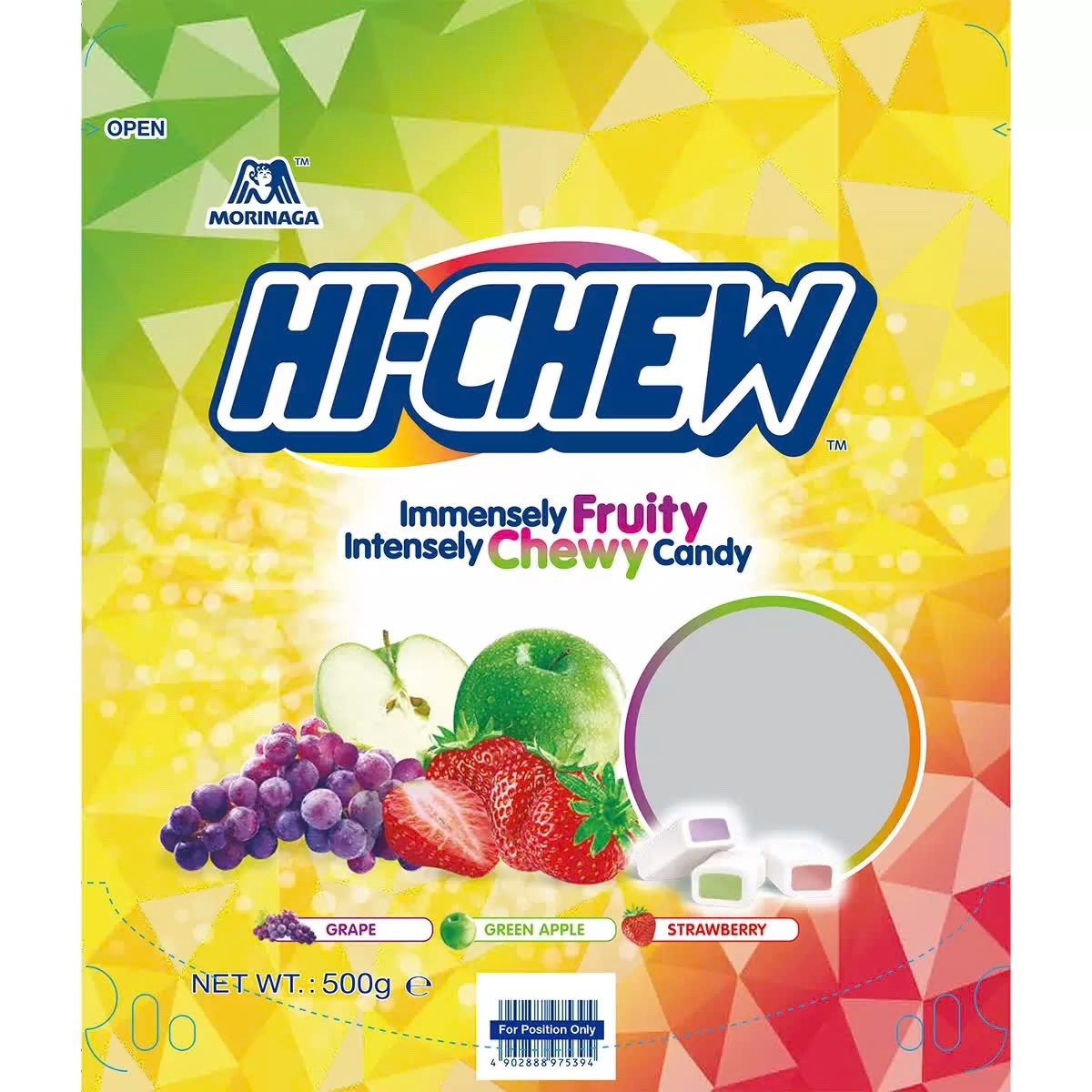 500g Hi-Chew Assorted Chewy Sweets – 3 Flavours Long-Lasting Fruit Candy Bulk