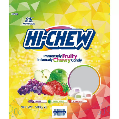 500g Hi-Chew Assorted Chewy Sweets – 3 Flavours Long-Lasting Fruit Candy Bulk