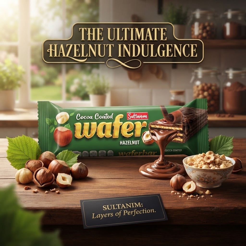 50g × 25 Sultanim Wafer Classic & Hazelnut Multipack Cocoa & Milk Cream&Hazelnut