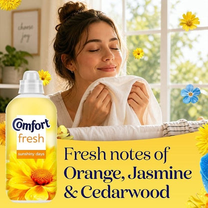 8 Pack 930ml Comfort Fresh Sunshiny Days Fabric Conditioner Softener 248 Washes