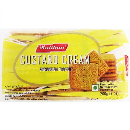 12 x 200g Pack Maliban Custard Cream Sandwich Biscuit - Cream Filled Biscuits