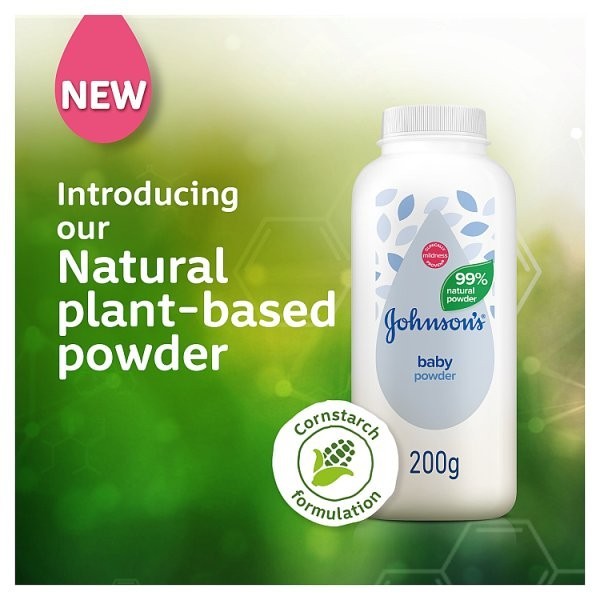 6x 200g Johnson's Baby Powder Natural Cornstarch Absorbs Moisture