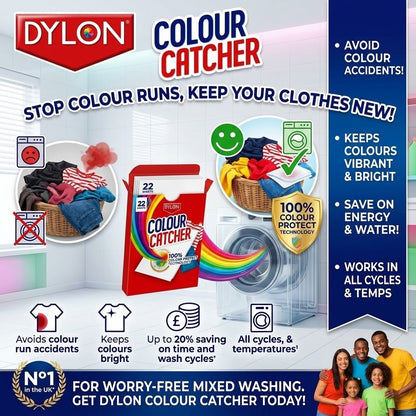 8 Pack X 22 Sheets Dylon Colour Catcher Protection Sheets Laundry Dye