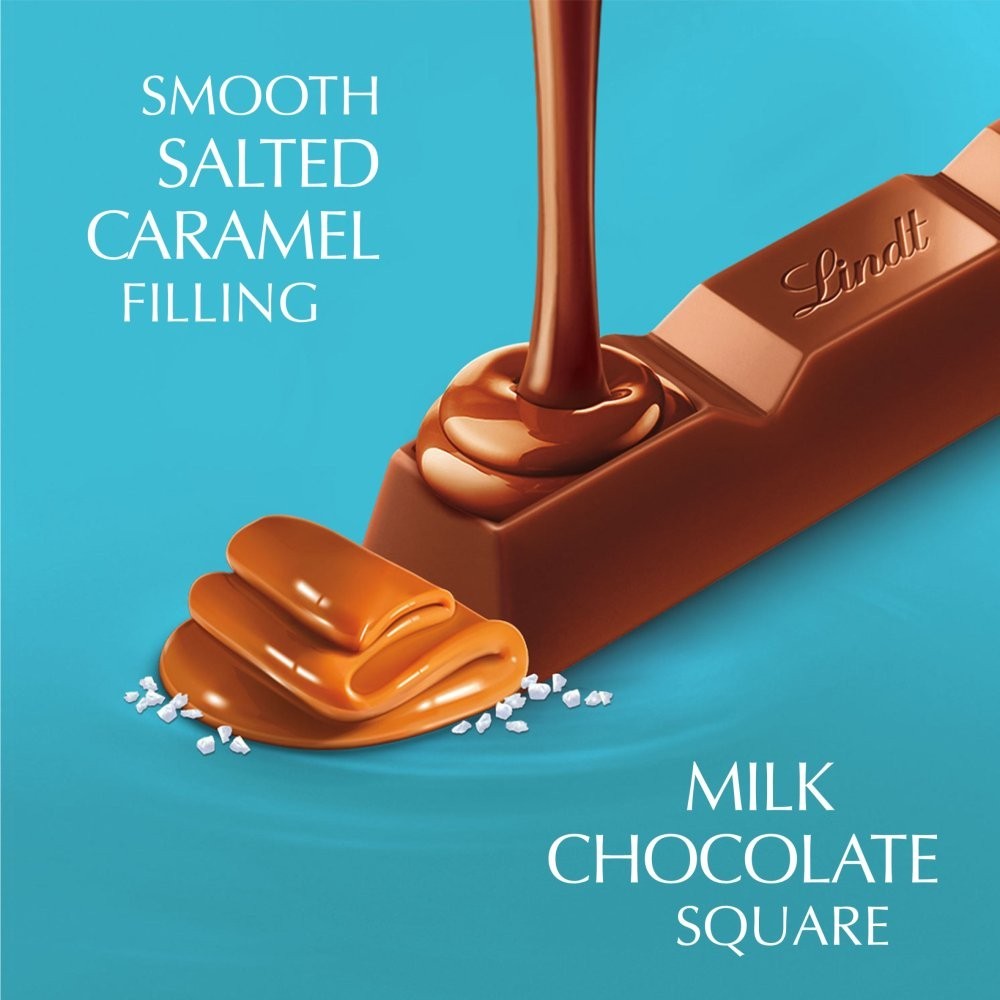 Lindt Lindor Chocolate Treat Bars 38g x 24 Box - Milk, Pistachio, Salted Caramel
