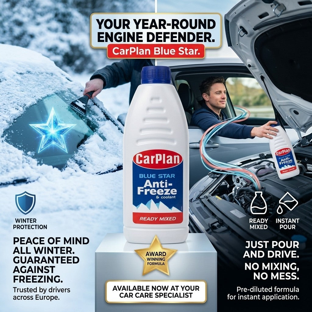 CarPlan BlueStar Ready Mixed Antifreeze Coolant 1 Litre Car Engine 1 Pack 12 Pac