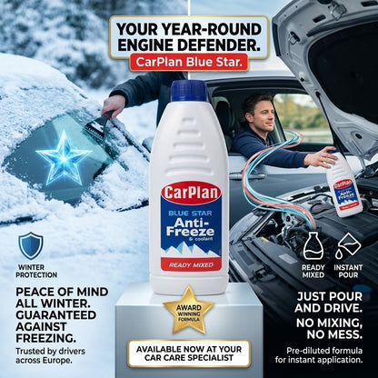 CarPlan BlueStar Ready Mixed Antifreeze Coolant 1 Litre Car Engine 1 Pack 12 Pac