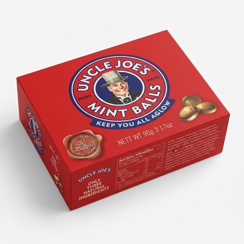 Uncle Joe's Mint Balls 90g | Case of 12 Traditional English Mint Sweets Bulk Buy