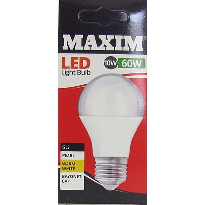 Maxim Led Pearl Bulbs 10 x 60W - Bulk buy