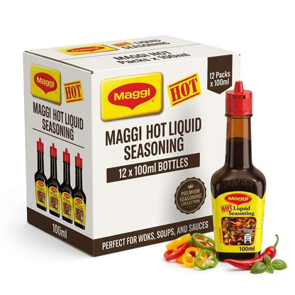 12 x 100ml Maggi Hot Liquid Seasoning Bottle Pack Vegan Asian Cooking Sauce