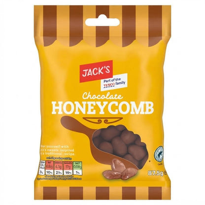 18x 87.5g Jack's Chocolate Honeycomb Crisps in Milk Chocolate