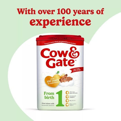 800g Cow & Gate 1 First Infant Baby Milk Formula Powder From Birth - 1 or 6 Pack