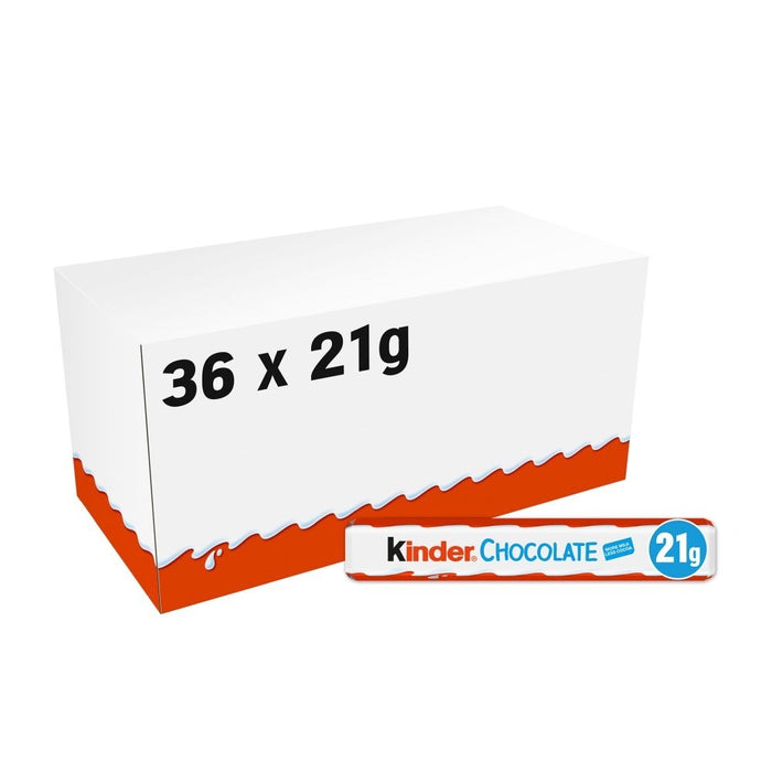 36 x 21g | Kinder Chocolate Medium Treat Snack Bars Bulk Box