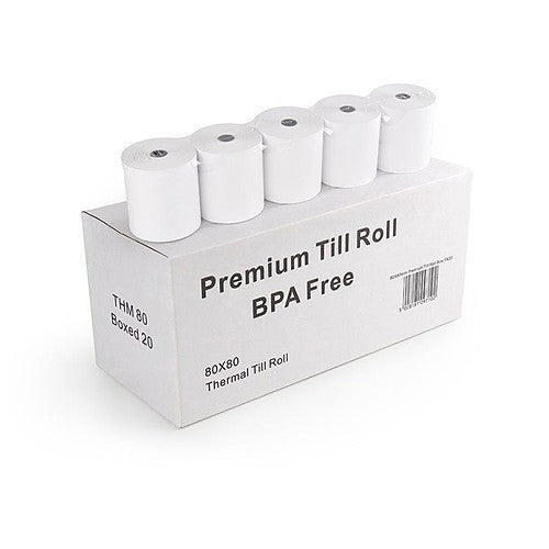 Thermal Till Rolls 57x40mm 57x50mm 80x80mm EPOS Receipt Paper Roll 20 Pack