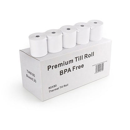 Thermal Till Rolls 57x40mm 57x50mm 80x80mm EPOS Receipt Paper Roll 20 Pack