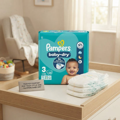 4x Pampers Baby-Dry Size 3 Nappies 30 Pack Case of 4 Multi Pack