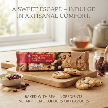 11x 150g Euro Shopper White Chocolate & Cranberry Cookies Pack