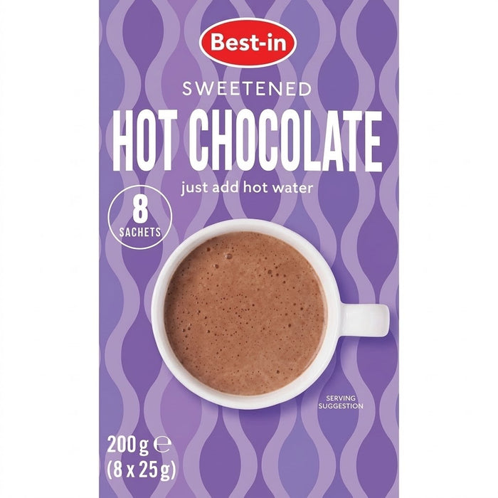8 x 200g Pack Bestin Sweetened Hot Chocolate Powder Instant Drink Sachets