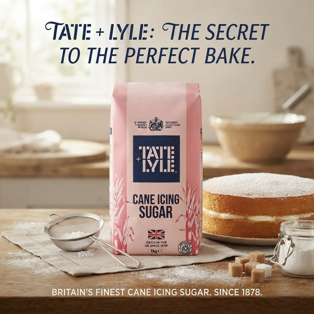 10x 1kg Tate & Lyle Cane Icing Sugar Pure Fine Powder Baking Sugar