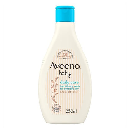 6x 250ml Aveeno Baby Daily Care Hair & Body Wash, Natural Oat Extract