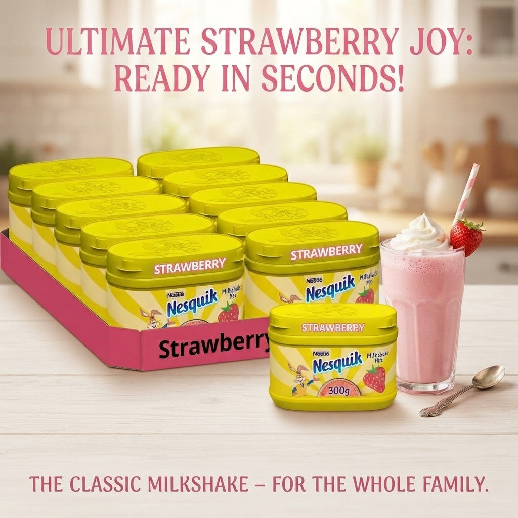 10x Nesquik Banana Milkshake Powder Tubs 300g Wholesale Case